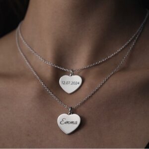 Collier Cœur Gravé