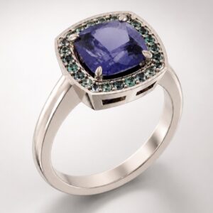Bague Tanzanite Halo