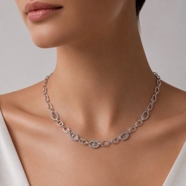 Collier Pendentif Maille Marine