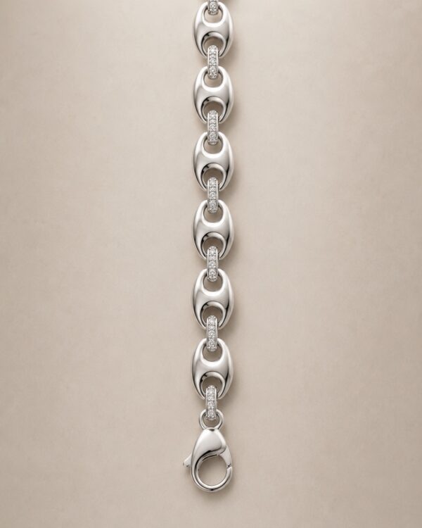 Bracelet Grain de Café Maillons Pavés