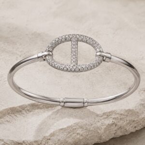 Jonc Maille Marine Grand Pavé